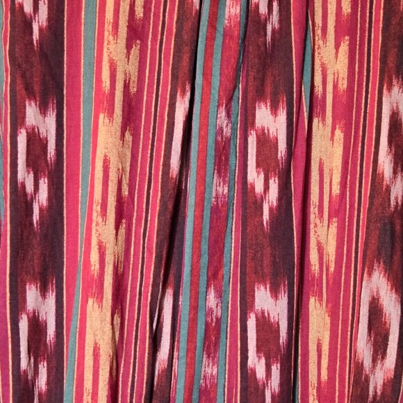 Lauren Ralph Lauren Geo Stripe Belted Cotton Voile Dress Boho Southwestern - Picture 8 of 12